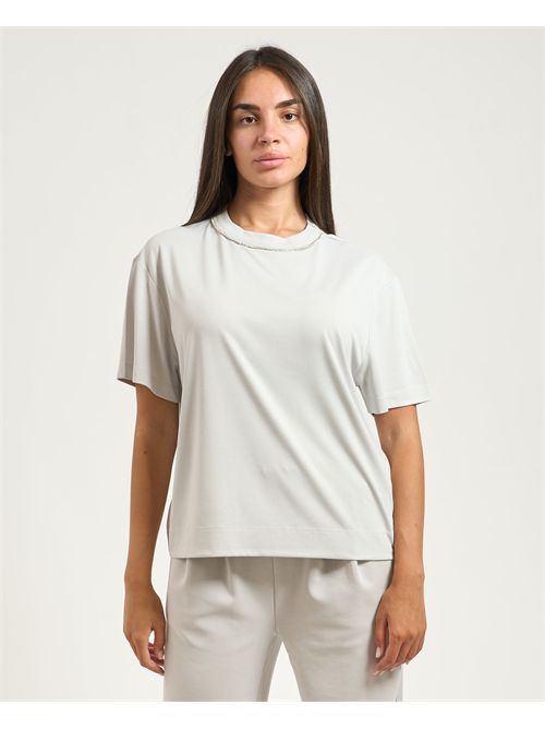 EA7 women's T-shirt with rhinestone detail EMPORIO ARMANI EA7 | 7W000442-AF13919U9001